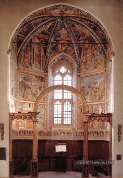 plafond chapelle sixtine Tableau Peinture - Vue de la chapelle absidiale principale Benozzo Gozzoli